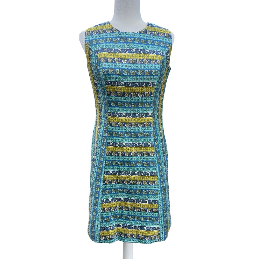 VTG 60s Branigans Resort Wear Mod MCM Iconic Floral Paisley Geo Boho Shift Dress